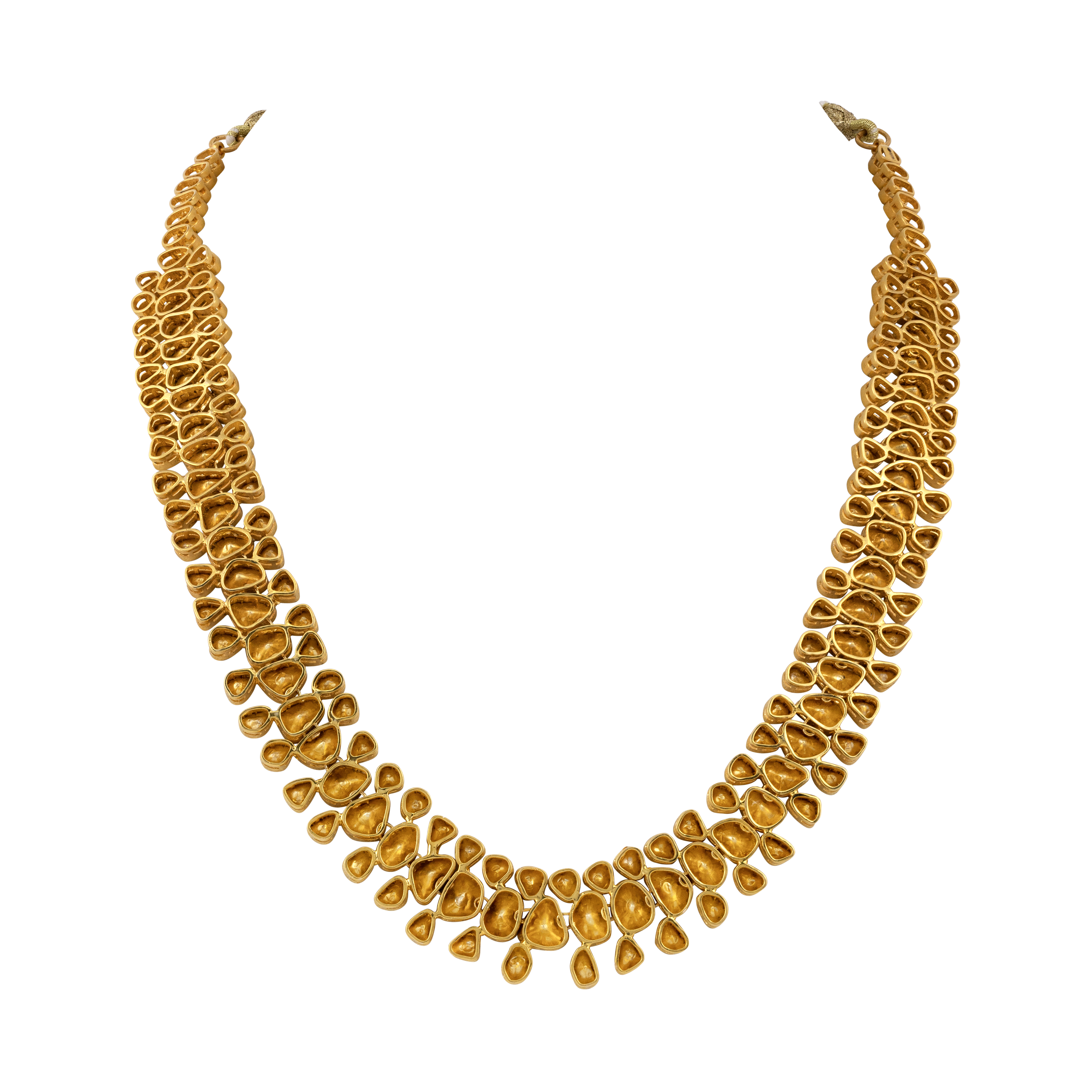 Tri-Graduated Polki Necklace in Open Setting